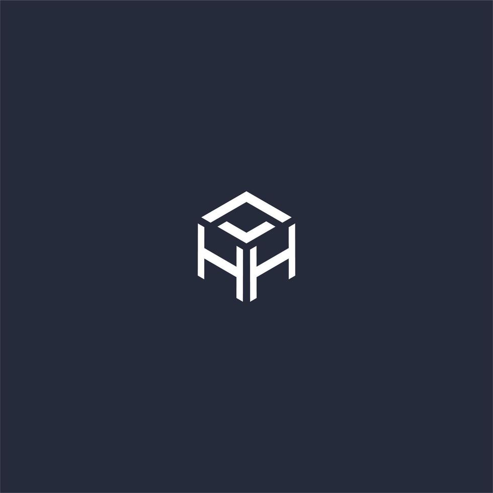 hh design de logotipo hexágono inicial vetor