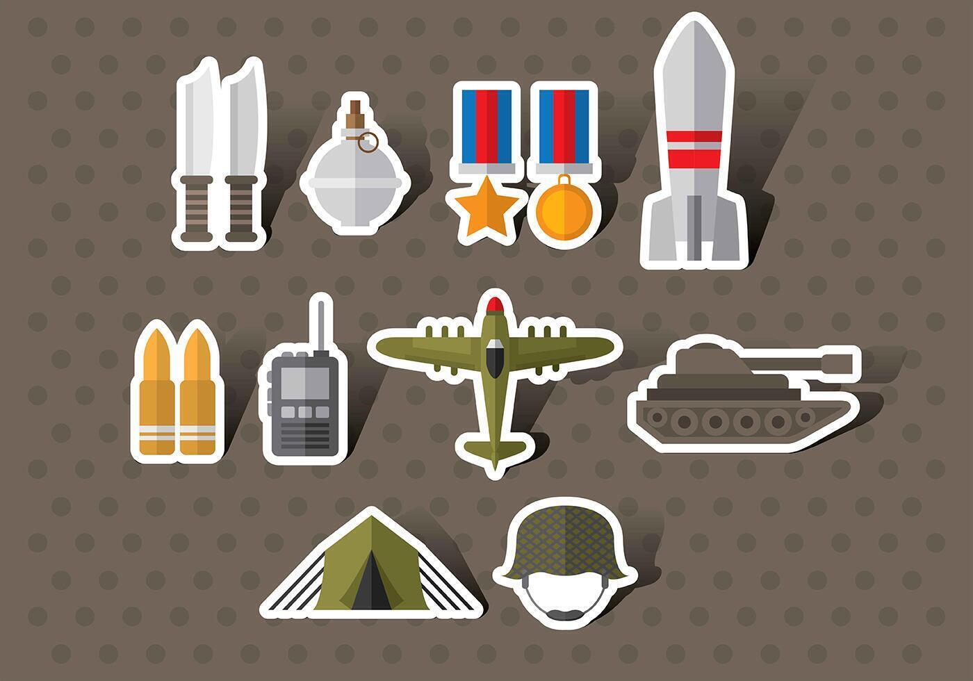 Vetores de ícones da Segunda Guerra Mundial
