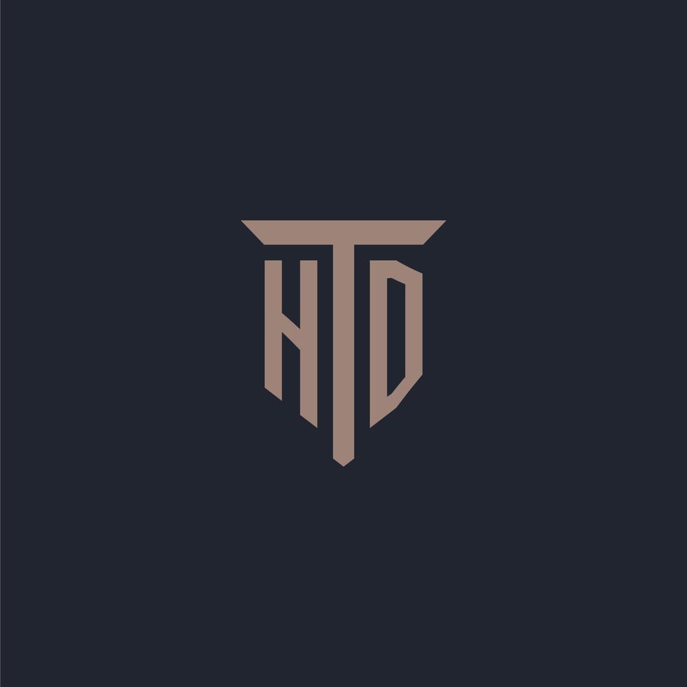 monograma de logotipo inicial hd com design de ícone de pilar vetor