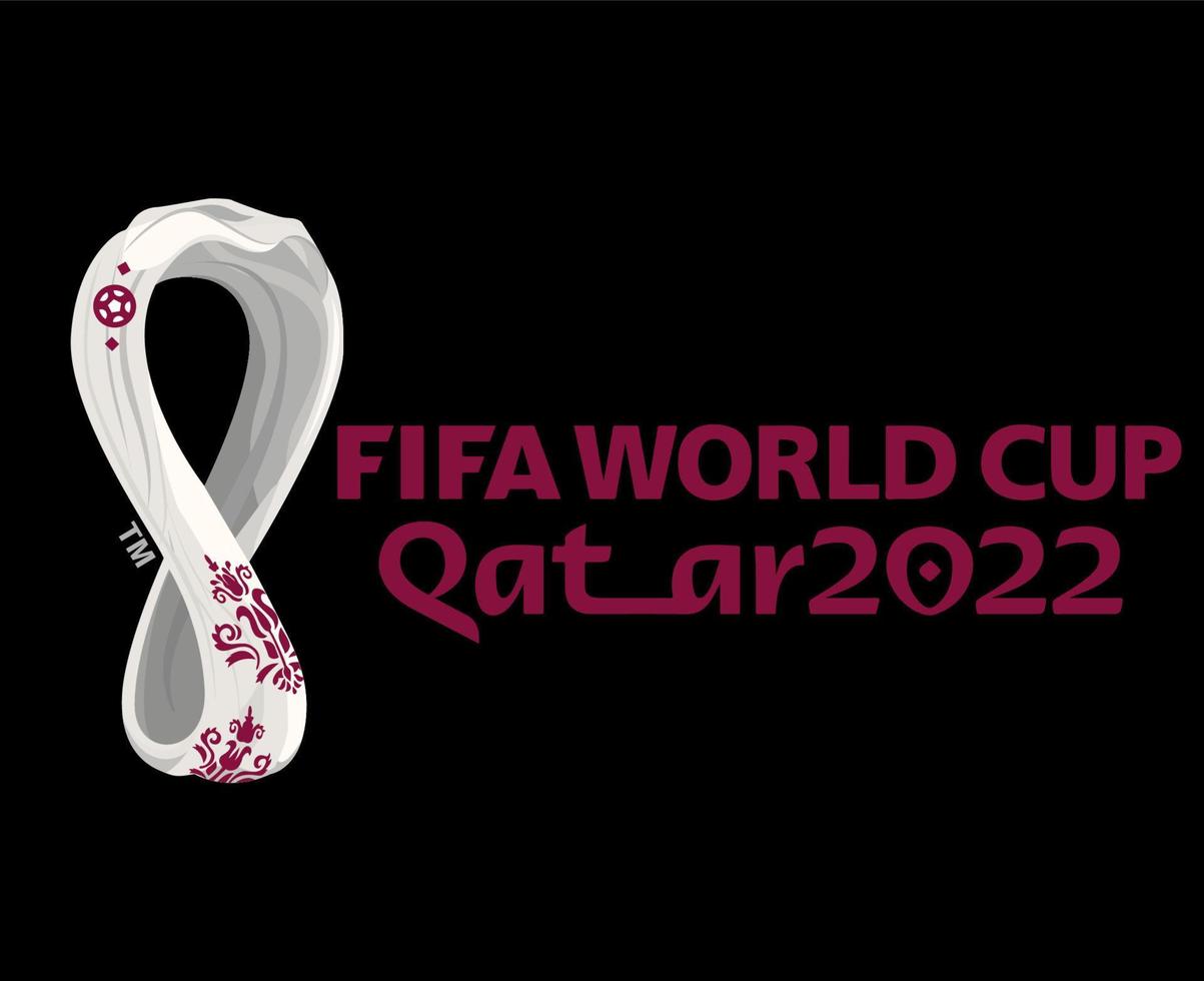 copa do mundo da fifa mundial catar 2022 logotipo oficial campeão símbolo design ilustração vetorial abstrata com fundo preto vetor