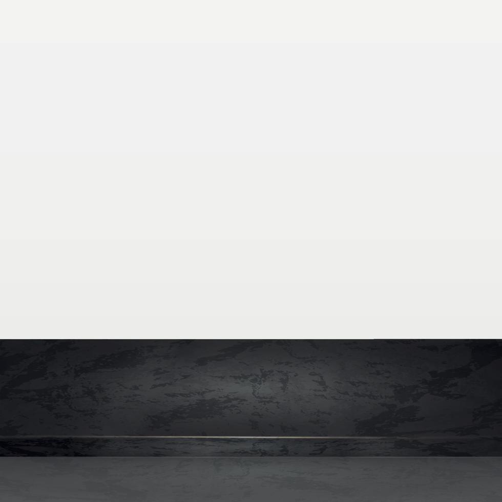tampo da mesa de pedra preta isolado no fundo branco, modelo promocional da web - vetor