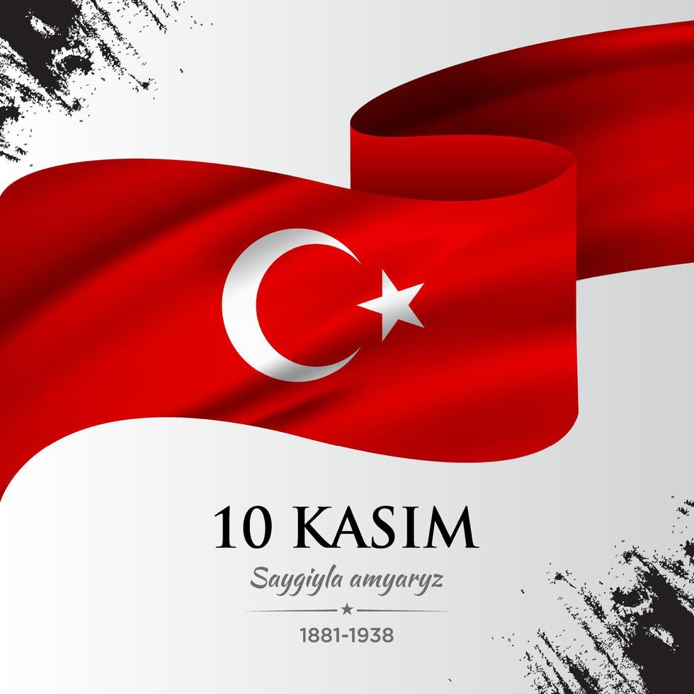 aniversário da morte de mustafa kemal ataturk traduzir 10 kasim ataturk'u anma gunu. 10 de novembro vetor