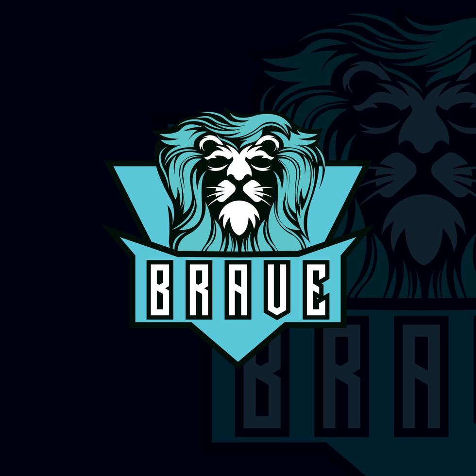bravo leão logotipo design mascote leão logotipo vetor