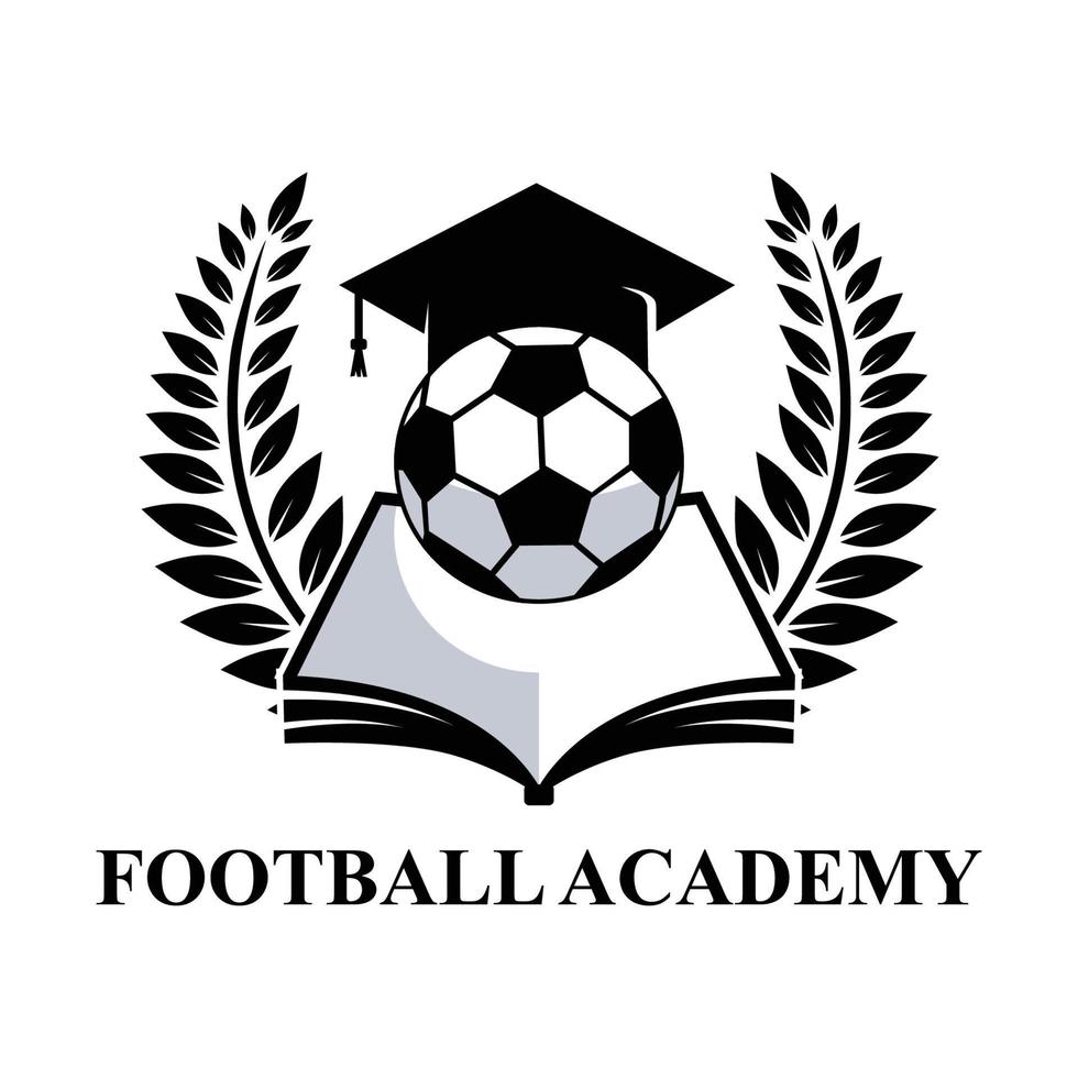 modelo de logotipo de vetor de academia de futebol e futebol