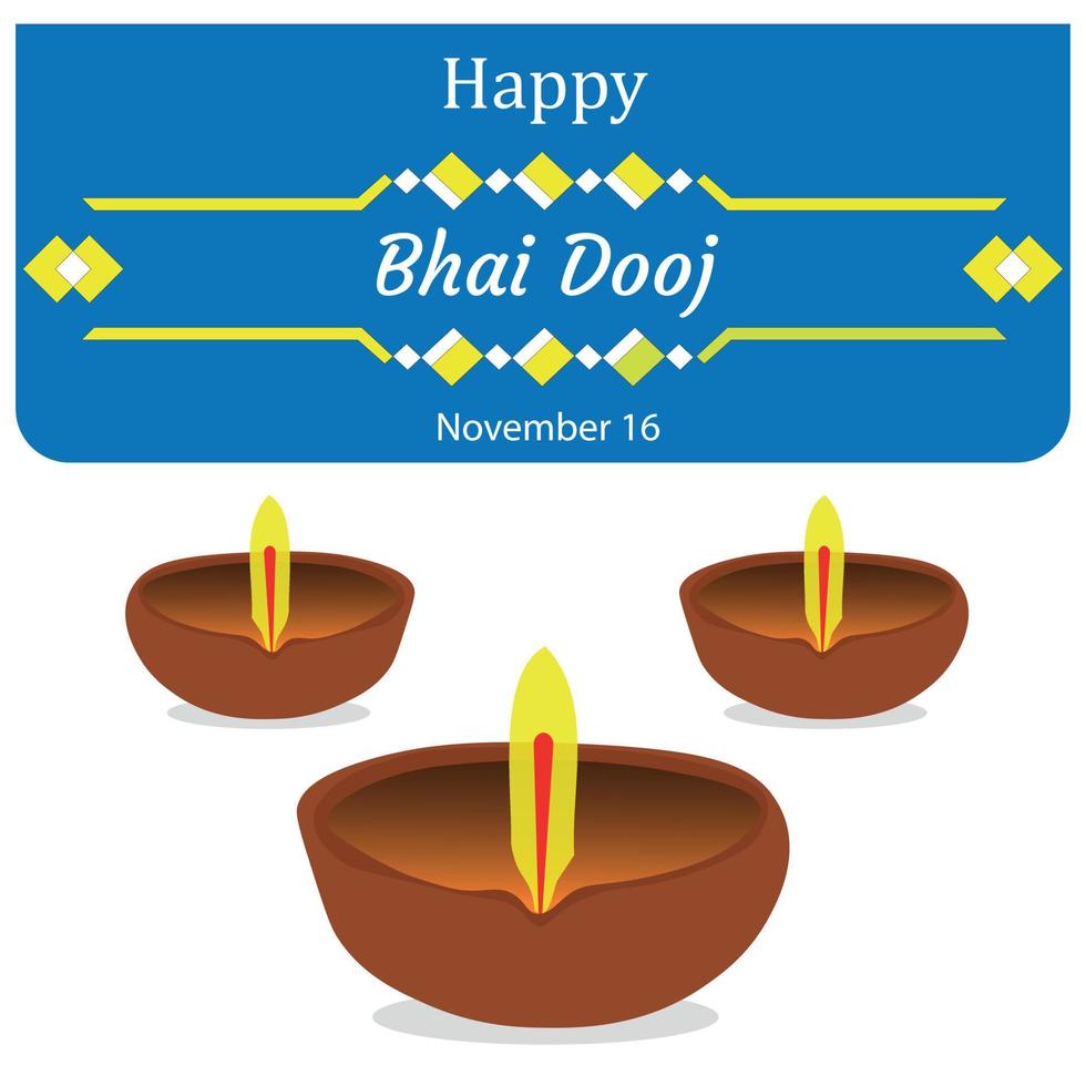 feliz design de ilustração do festival bhai dooj vetor