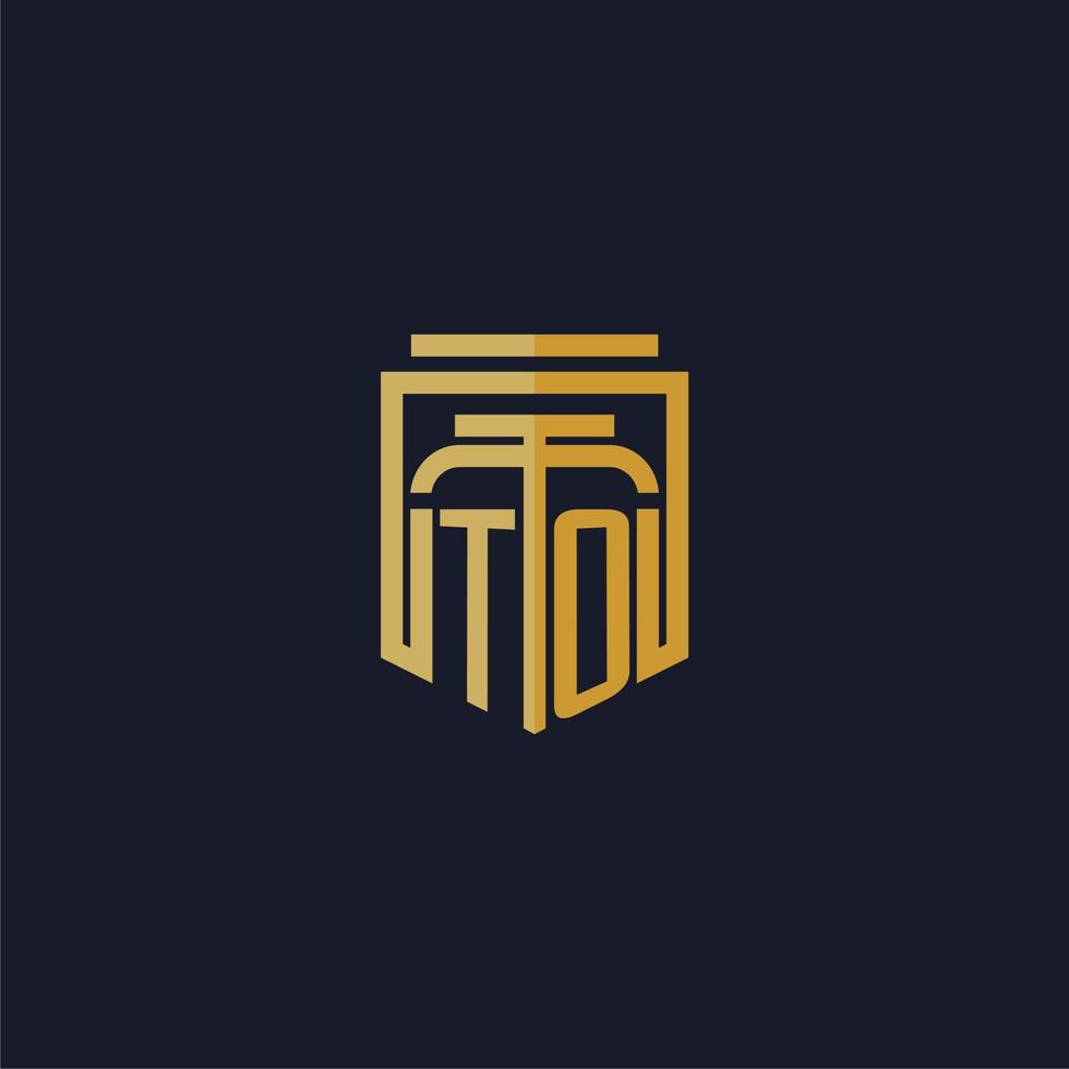 ao logotipo inicial do monograma elegante com design de estilo escudo para mural de parede para jogos de escritório de advocacia vetor