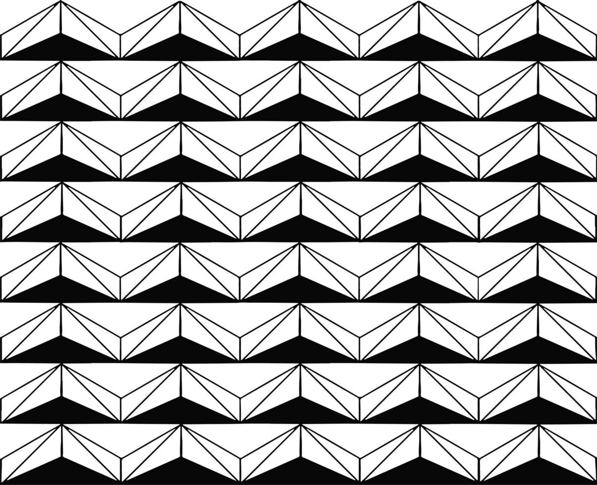 têxtil de ornamento de padrão rítmico sem costura preto e branco vetor