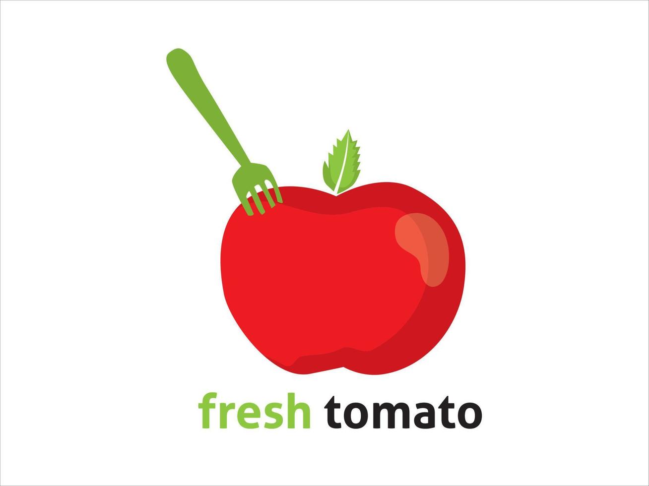 logotipo de tomate fresco vetor