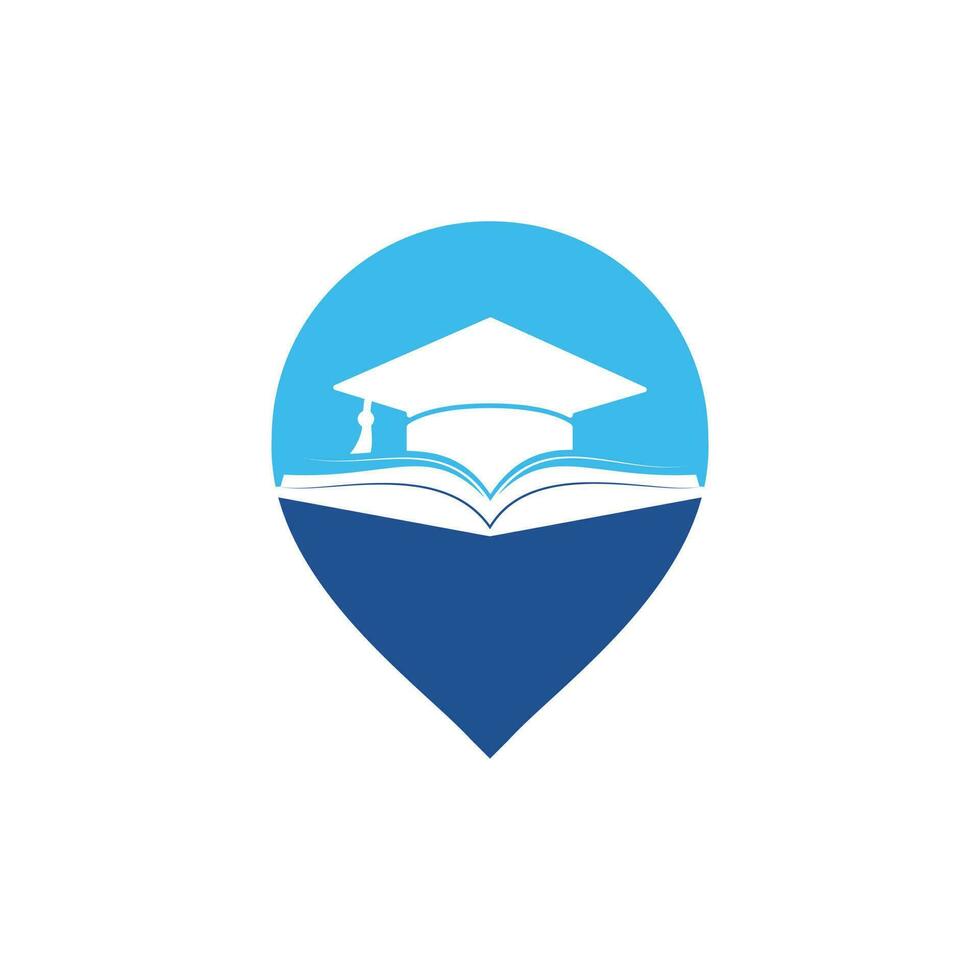 chapéu de formatura e modelo de logotipo de vetor de livro. conceito de logotipo de educação.