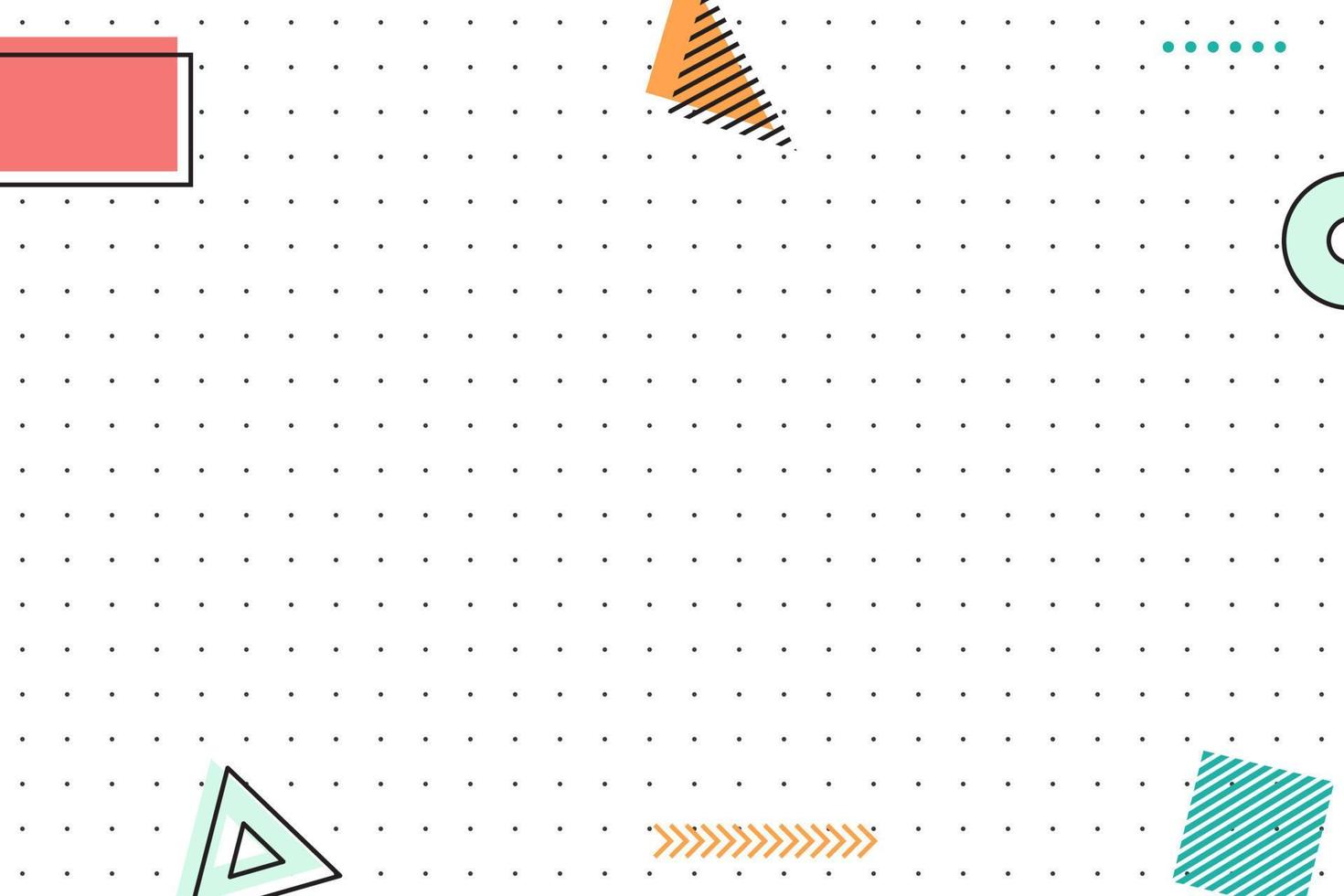 fundo geométrico de memphis de grade pontilhada plana vetor