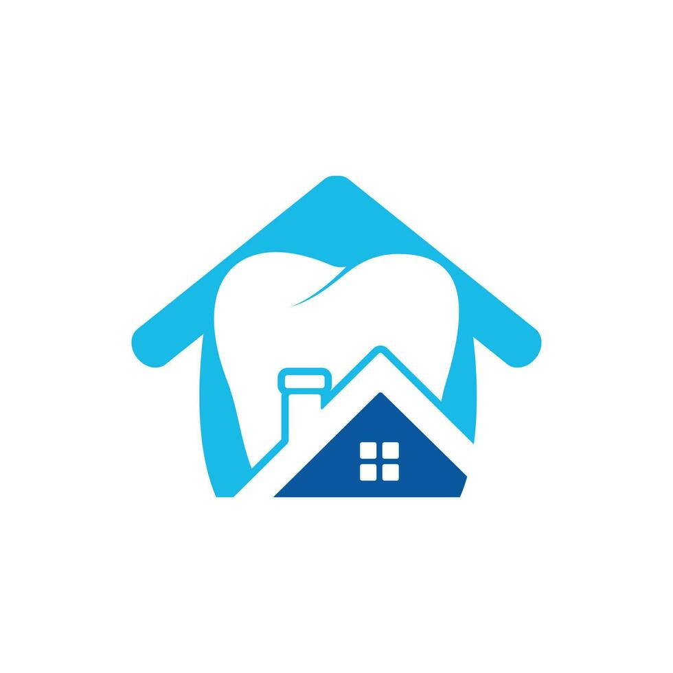 design de logotipo de vetor de casa de dente. design de logotipo de ícone de casa dental.