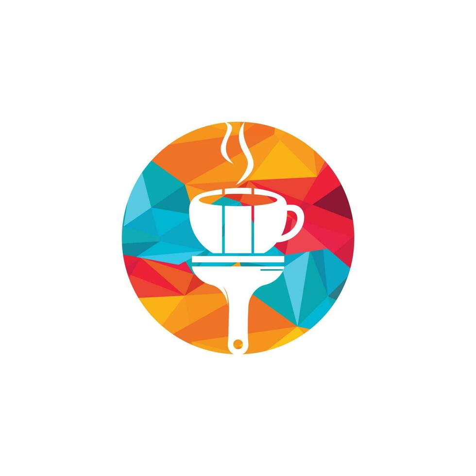 conceito de design de logotipo de vetor de café de artista. caneca de café e ícone de pincel.