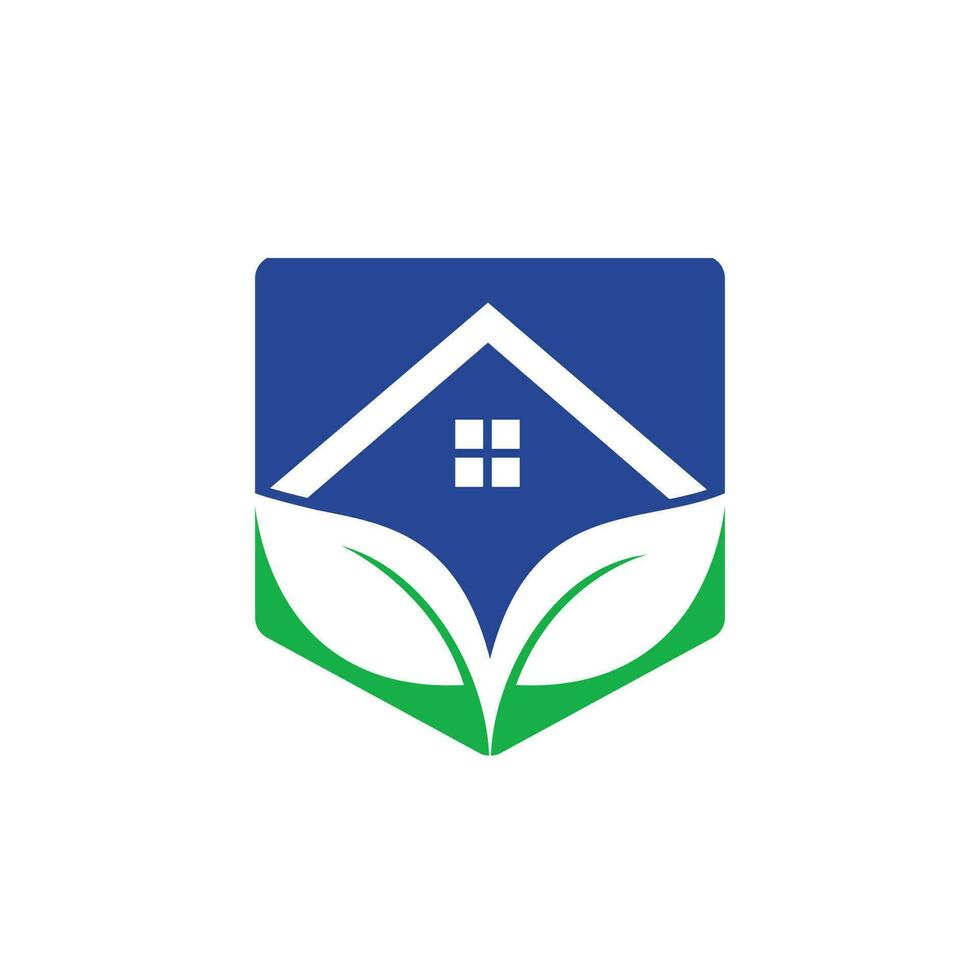 design de logotipo para casa eco verde. modelo de design de logotipo de conceito de casa verde criativa. vetor