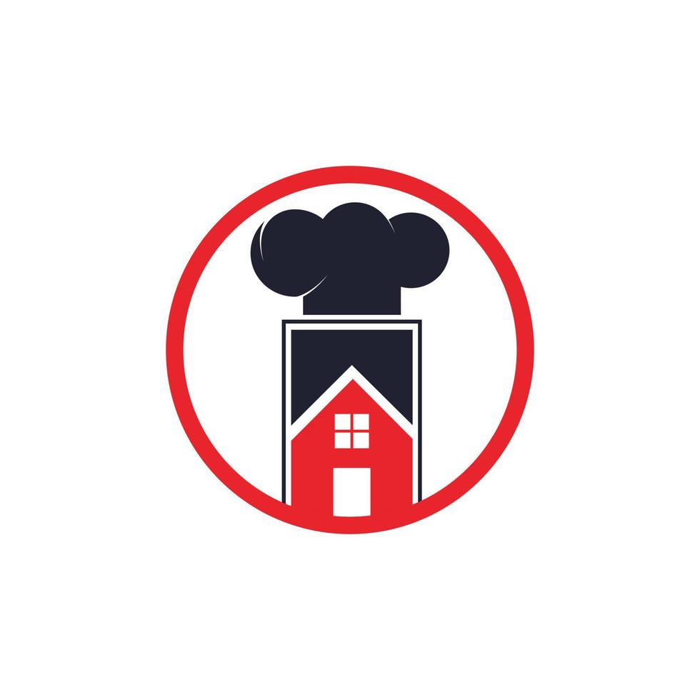 modelo de design de logotipo de vetor de casa de chef. ícone em casa do chef criativo.