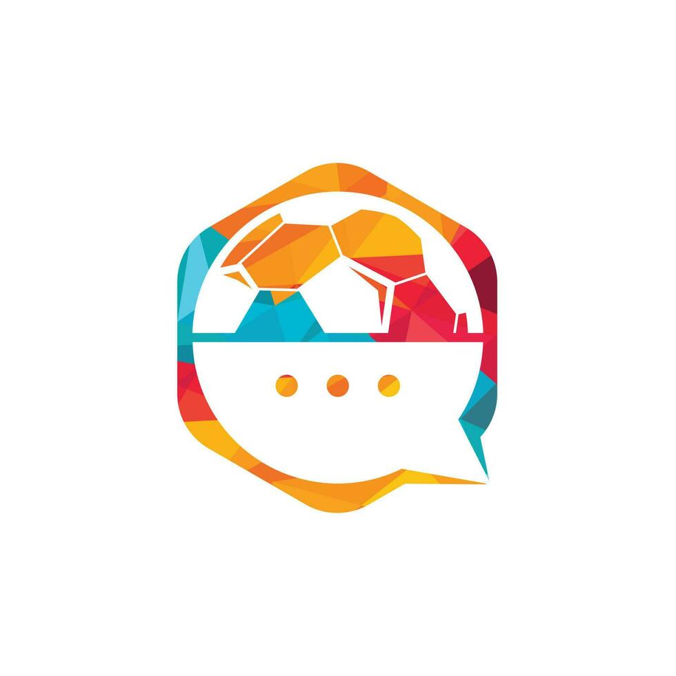 design de logotipo de vetor de conversa de futebol. conceito de design de logotipo de vetor de bate-papo esportivo.