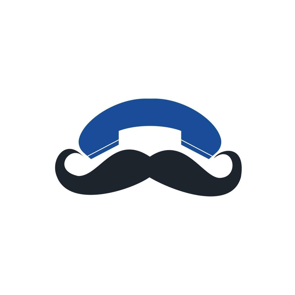 modelo de design de logotipo de vetor de chamada de cavalheiro. logotipo de ícone de bigode e monofone.