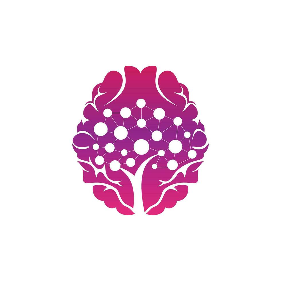 design de logotipo de vetor de tecnologia cerebral. modelo de logotipo de cérebro robótico.