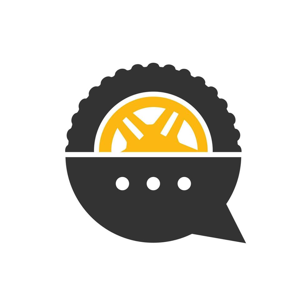modelo de design de logotipo de vetor de bate-papo de transporte. falar símbolo pneu forma logotipo vector design.