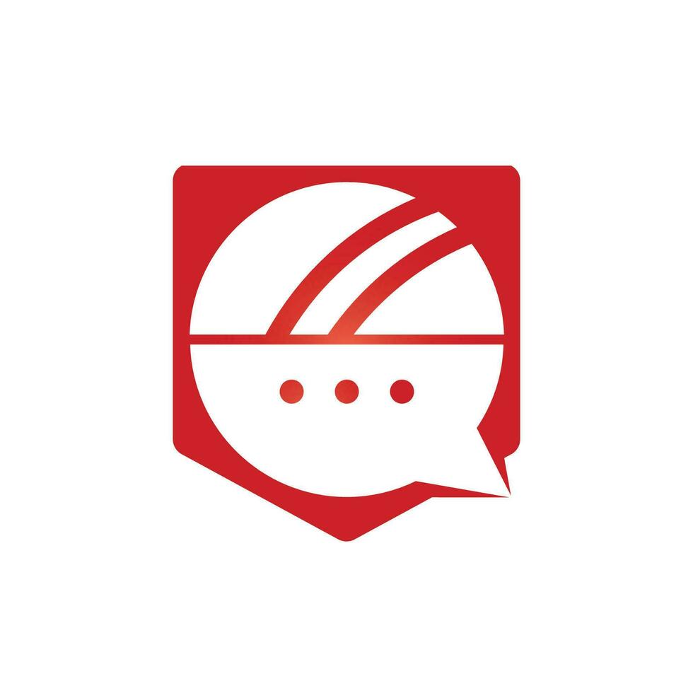 chat design de logotipo de vetor de críquete. conceito de logotipo de conversa de críquete.