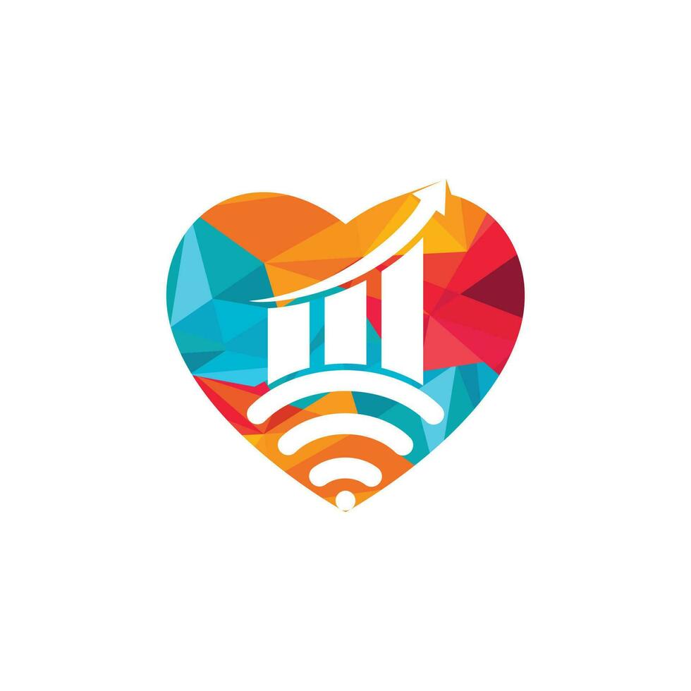 design de logotipo de vetor de estatística wi-fi. design de ícone de logotipo analítico wifi.