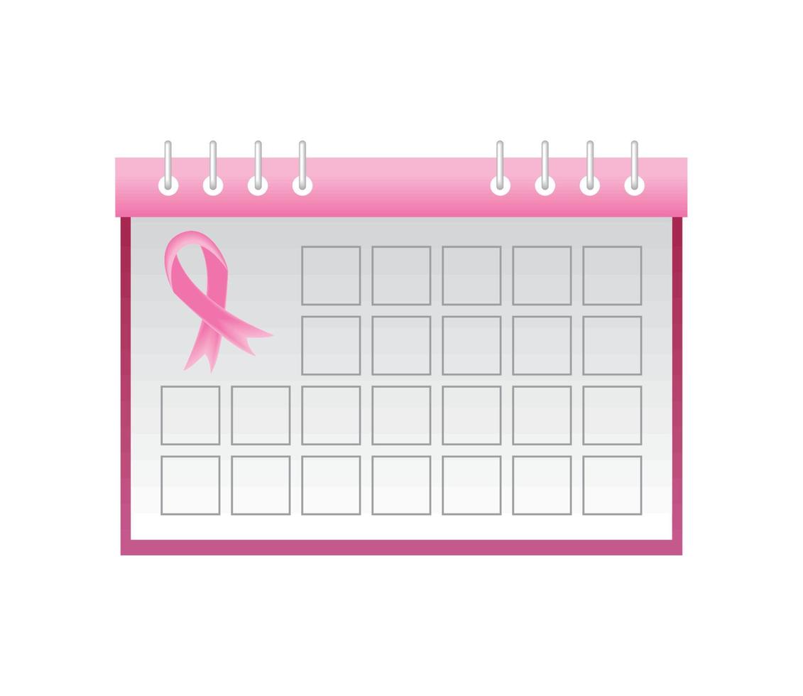 calendário câncer de mama vetor