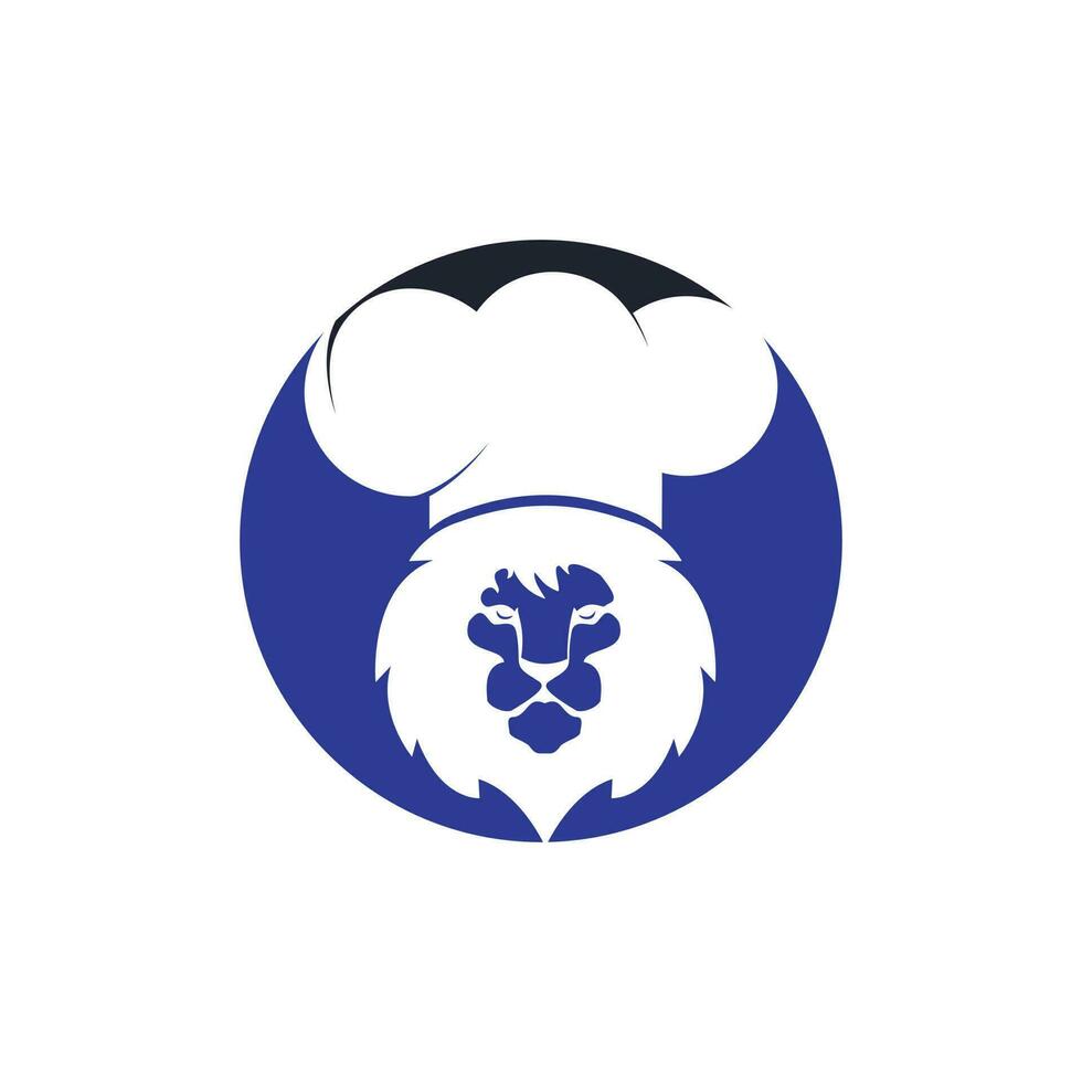 modelo de design de logotipo de vetor de leão chef. conceito de logotipo de restaurante de comida.