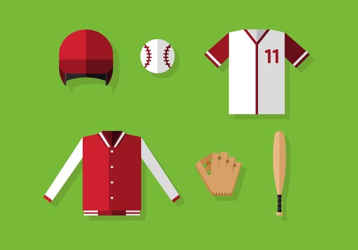 Equipamentos de baseball de vetores