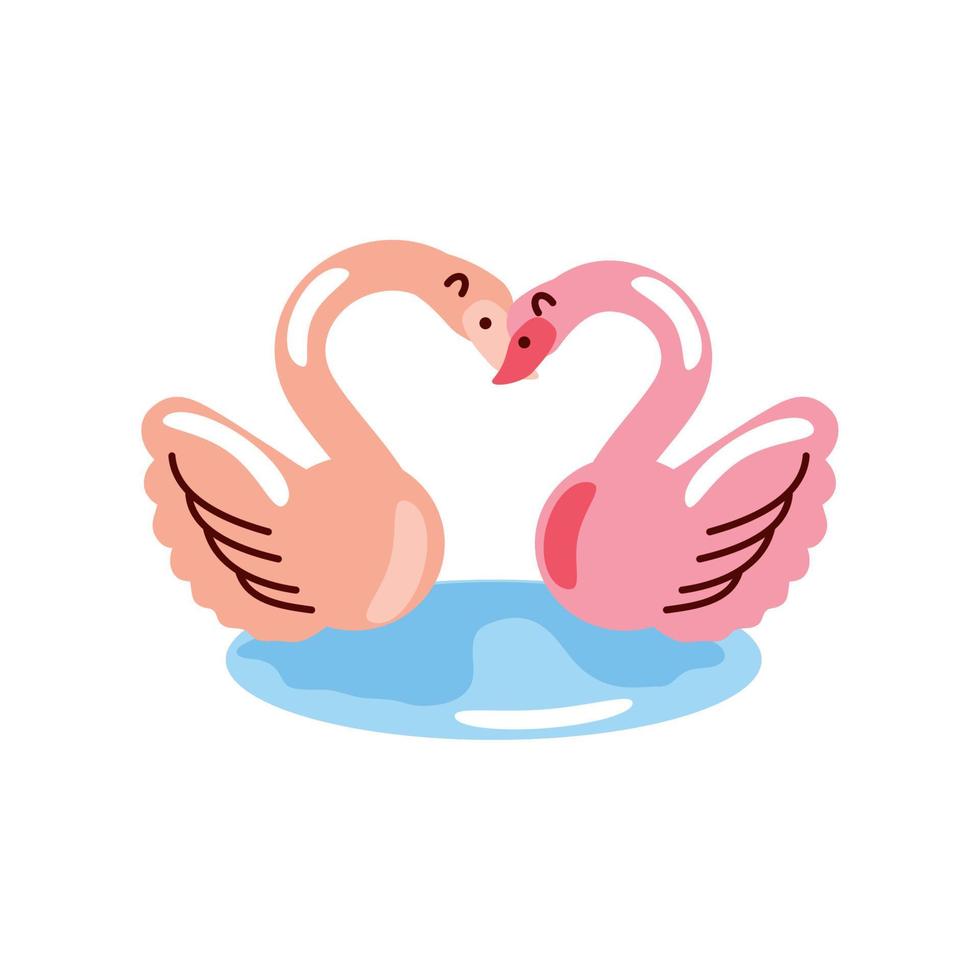 flamingos amam romance vetor