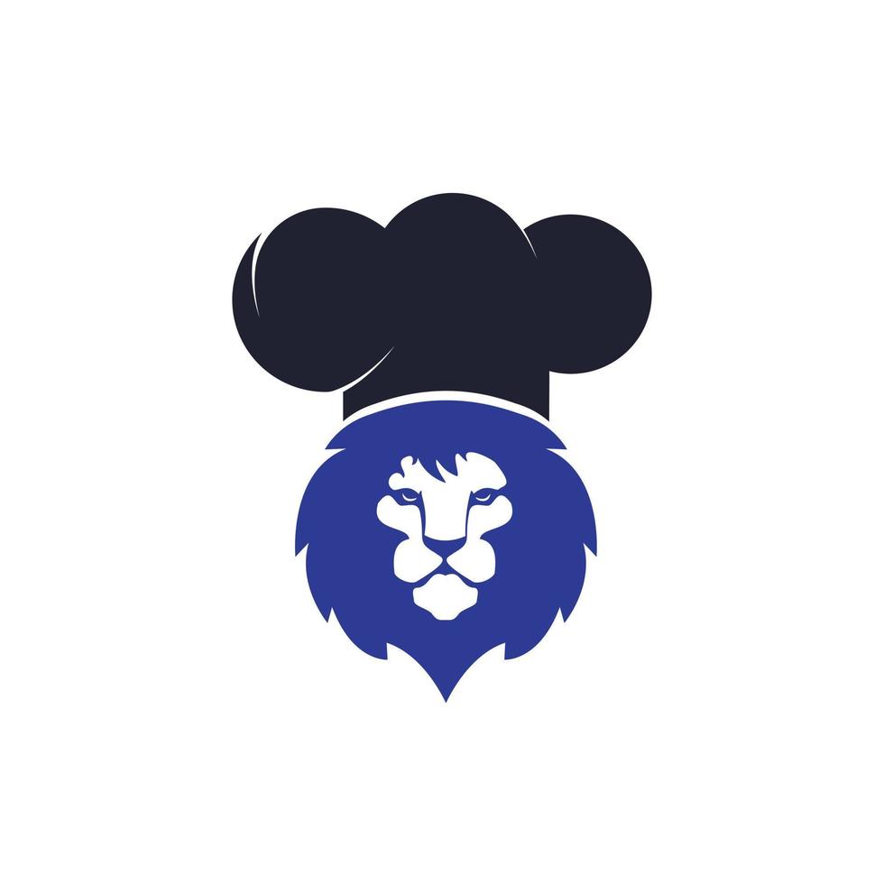 modelo de design de logotipo de vetor de leão chef. conceito de logotipo de restaurante de comida.