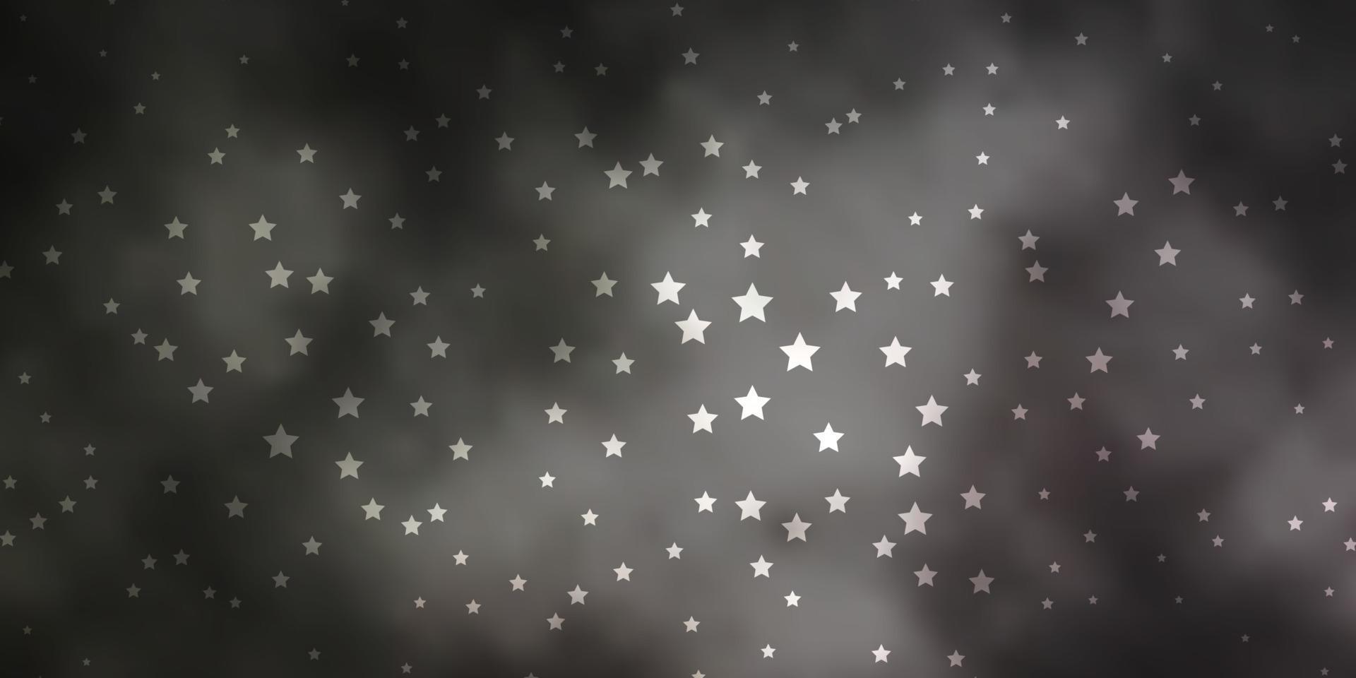 layout de vetor de cinza escuro com estrelas brilhantes.