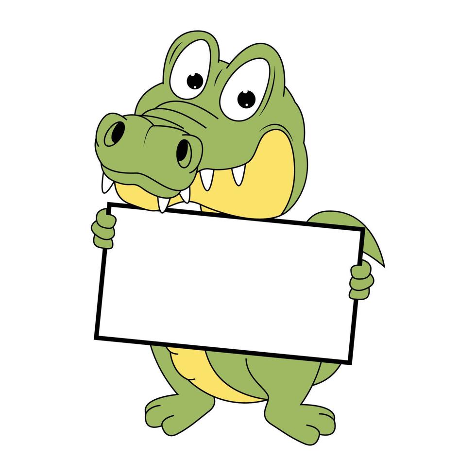 ilustração de desenhos animados de animais de crocodilo fofo vetor
