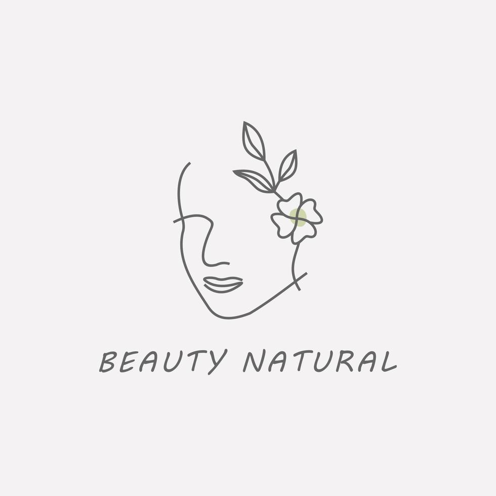 design de logotipo de mulher bonita natural vetor
