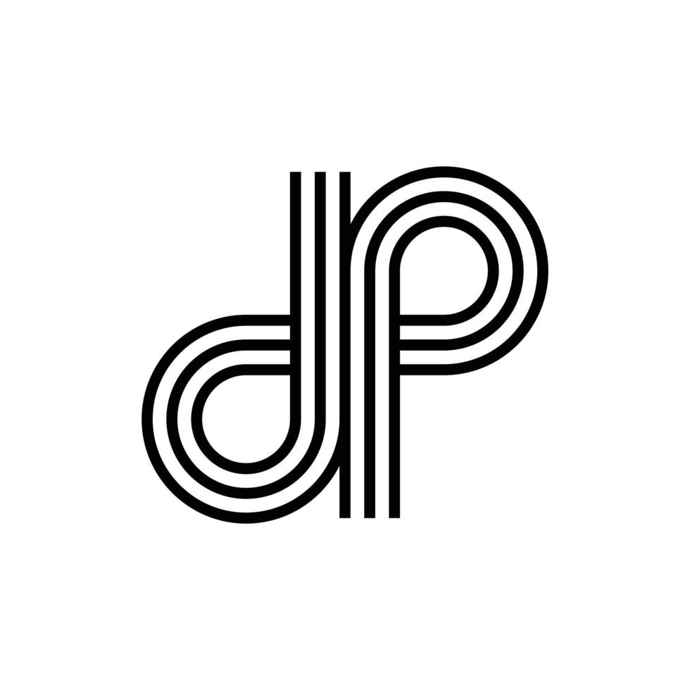 design de logotipo de monograma de letra moderna dp ou pd vetor