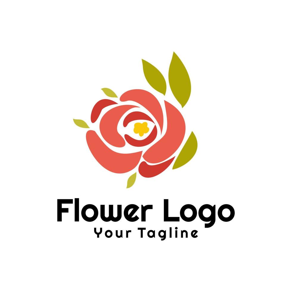 modelo de logotipo de flor criativa vetor