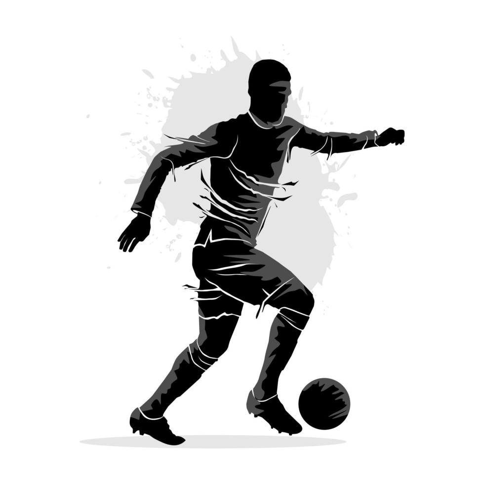 silhueta abstrata de um jogador de futebol. ilustração vetorial vetor