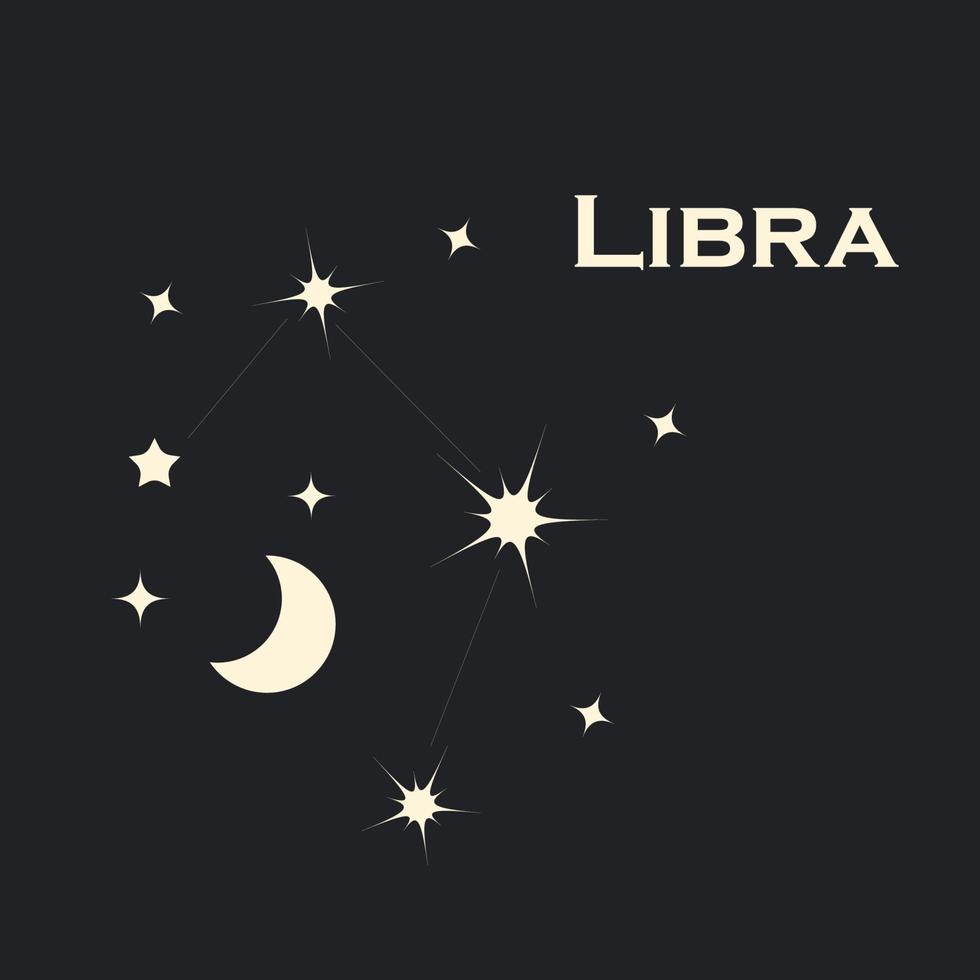 constelação estelar do zodíaco libra. vetor. todos os elementos são isolados vetor