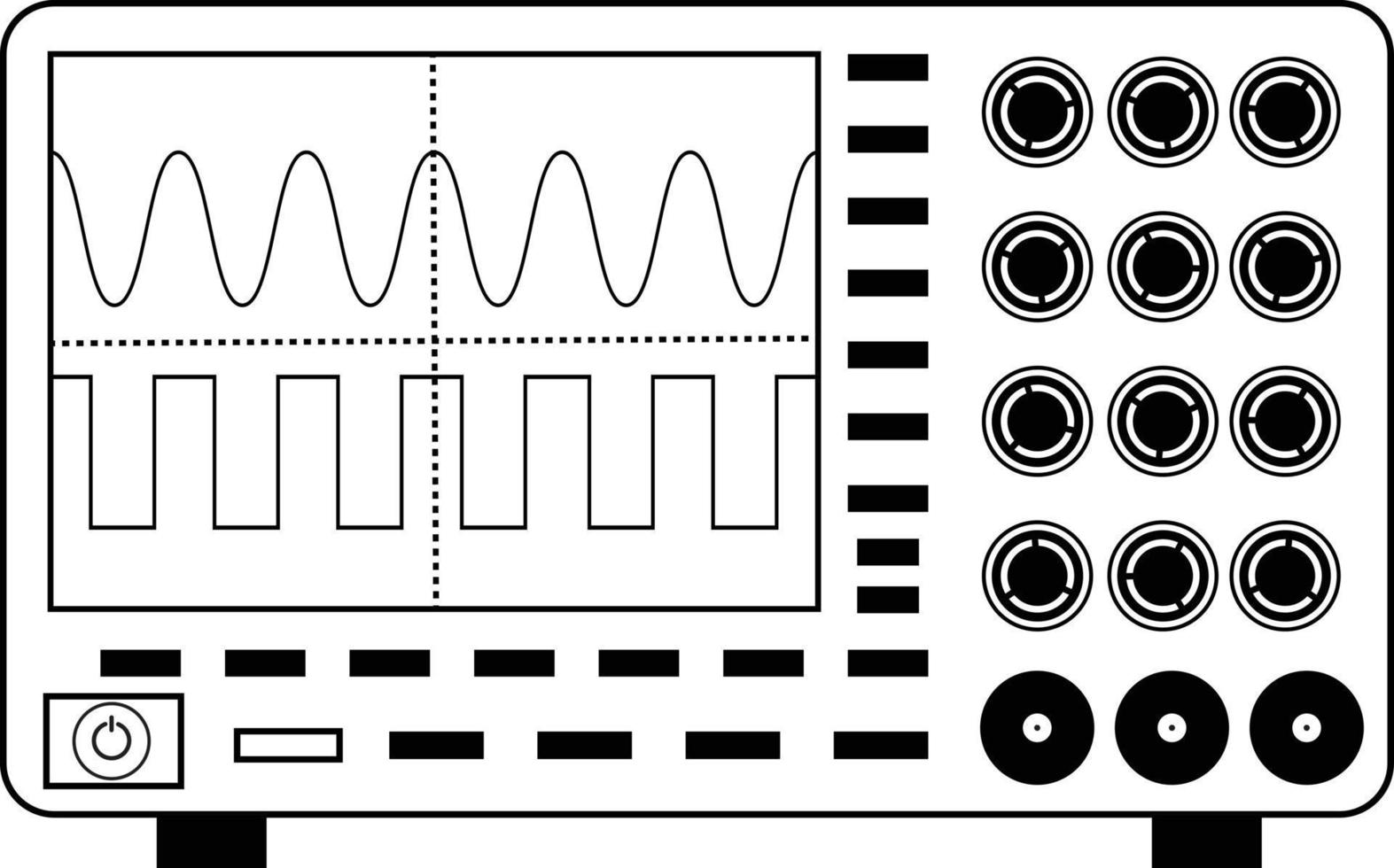 ícone do osciloscópio em fundo branco. estilo plano. vetor