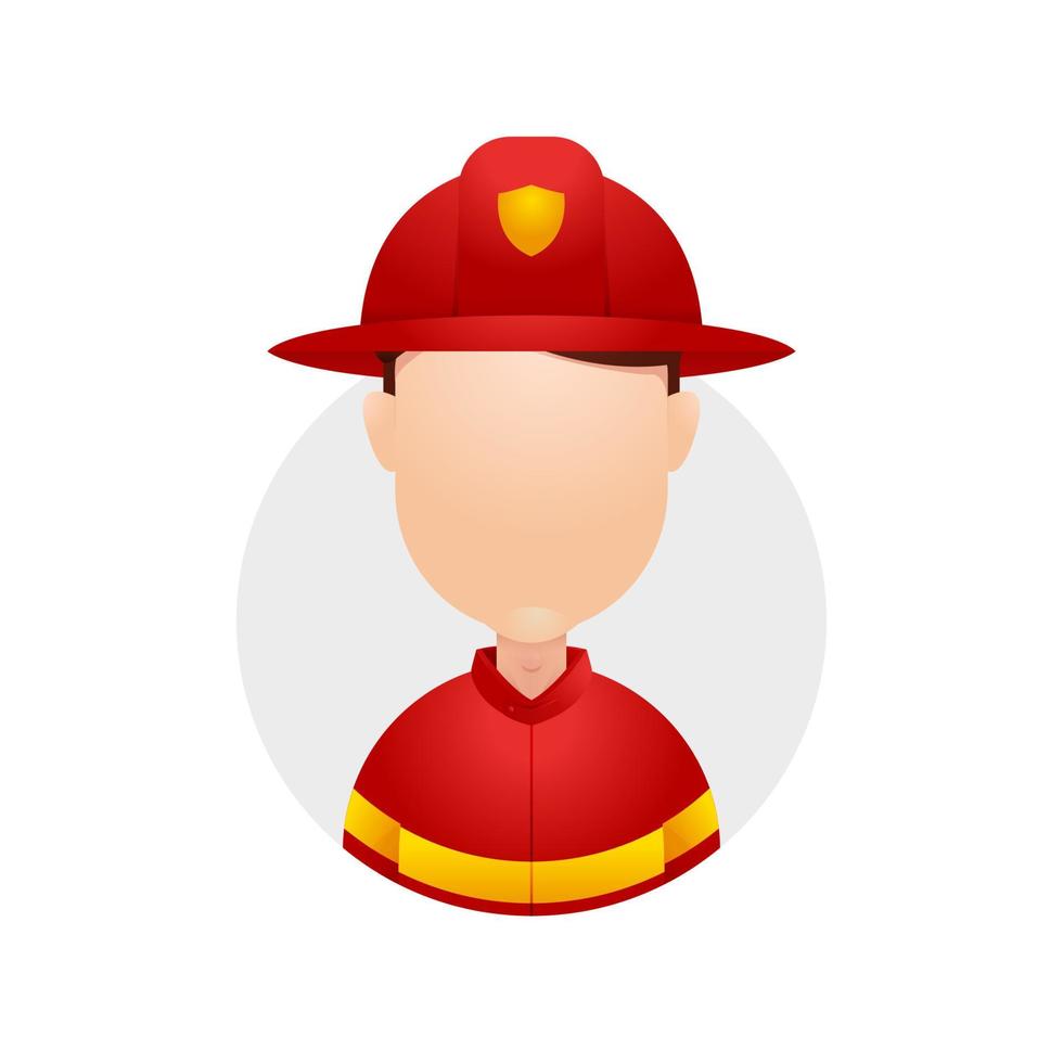 bombeiro bombeiro herói de resgate capacete vermelho uniforme personagem trabalho avatar ilustração avião sem rosto vetor
