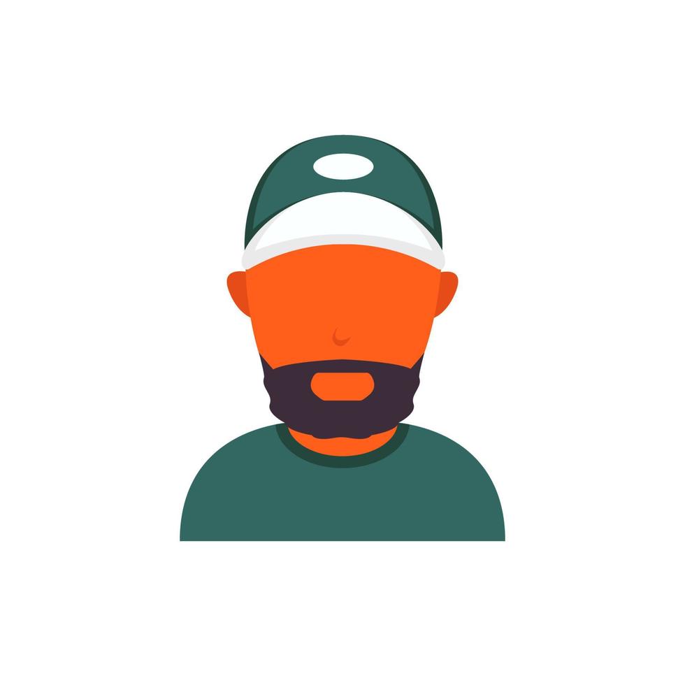 avatar de pele laranja ou preta com barba e boné de beisebol vetor