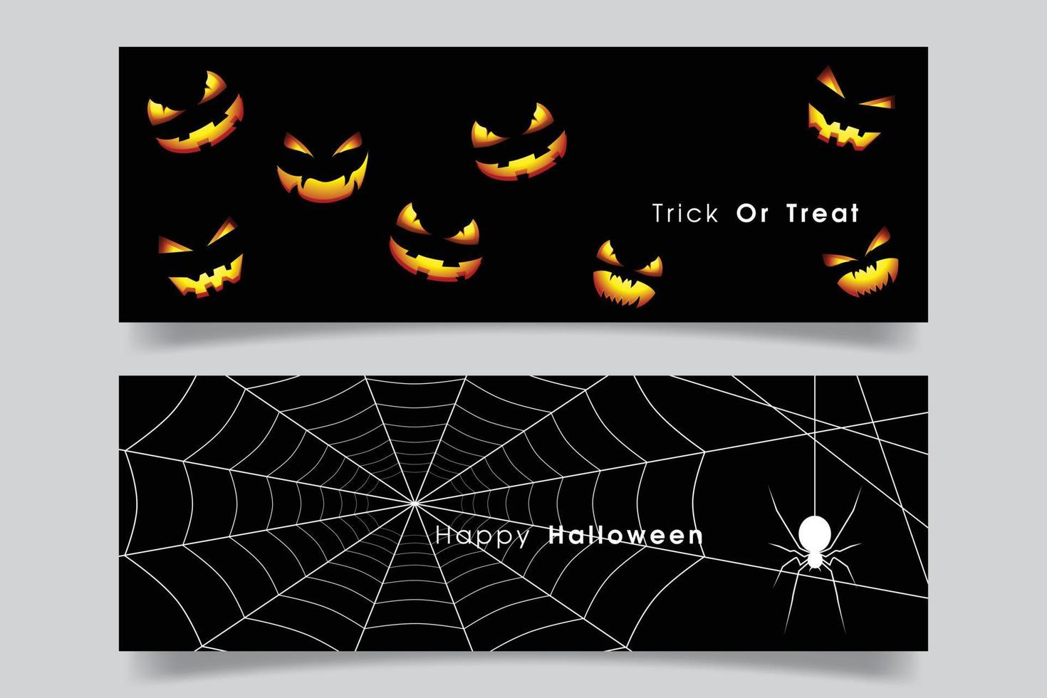 banner com abóbora de halloween e aranha. vetor