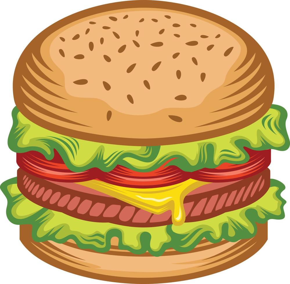 ilustração de hambúrguer retrô vetor