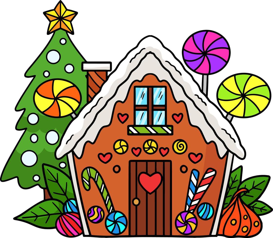 clipart colorido dos desenhos animados de gengibre de natal vetor