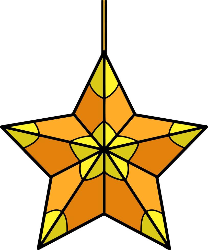 enfeite de estrela de natal clipart colorido dos desenhos animados vetor