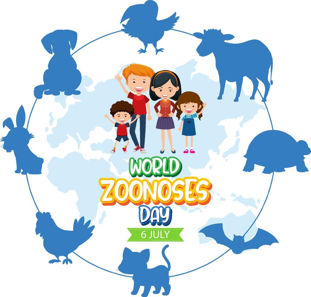 design de banner do dia mundial das zoonoses vetor