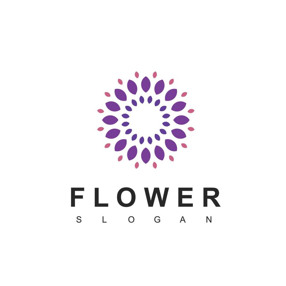 modelo de design de logotipo de flor roxa vetor