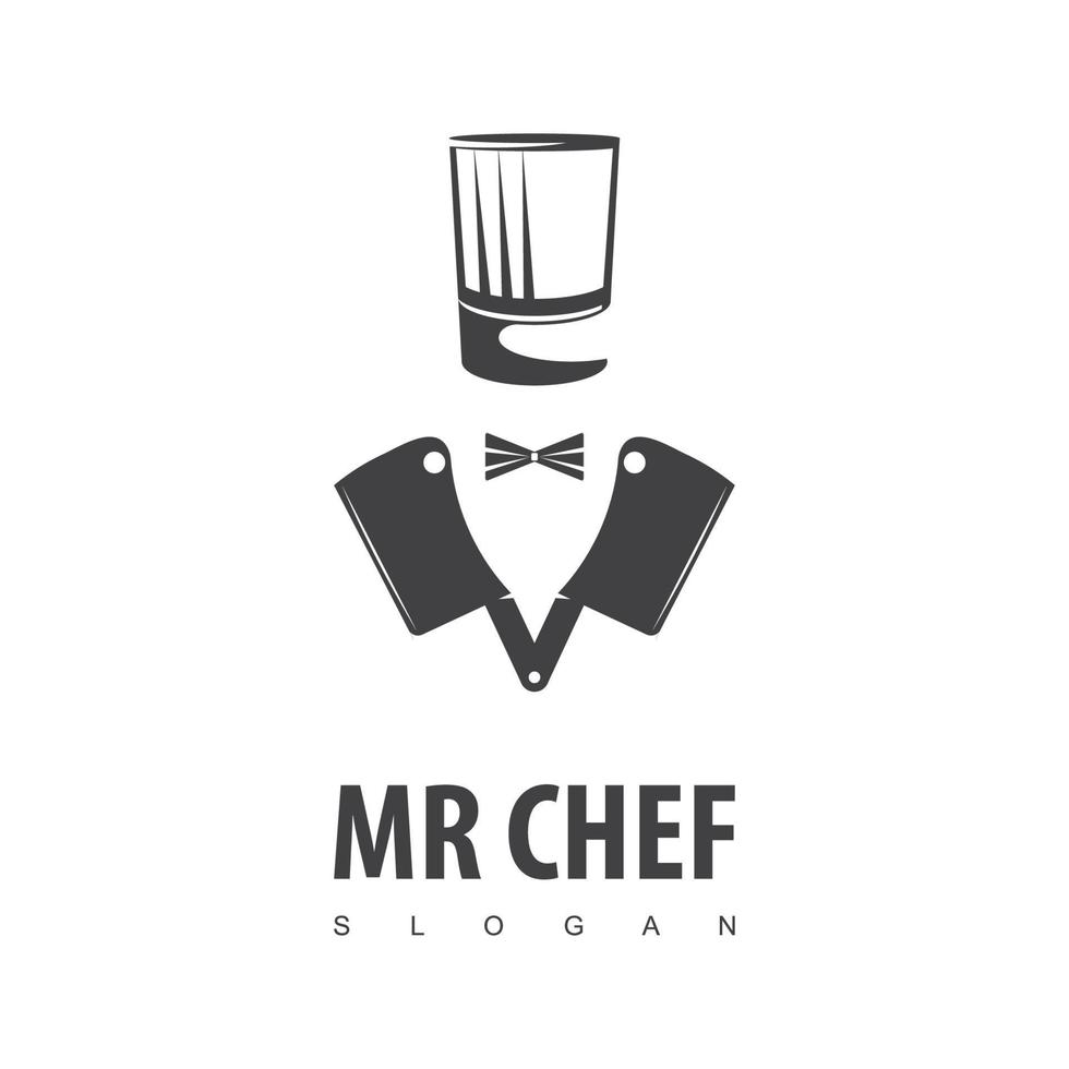 modelo de design de logotipo de chef vetor
