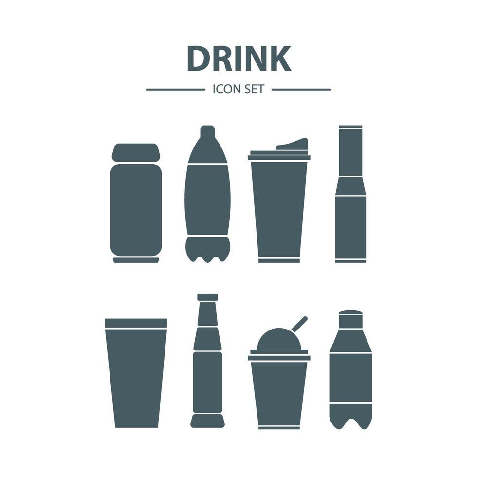 ilustração vetorial de conjunto de ícones de bebida vetor