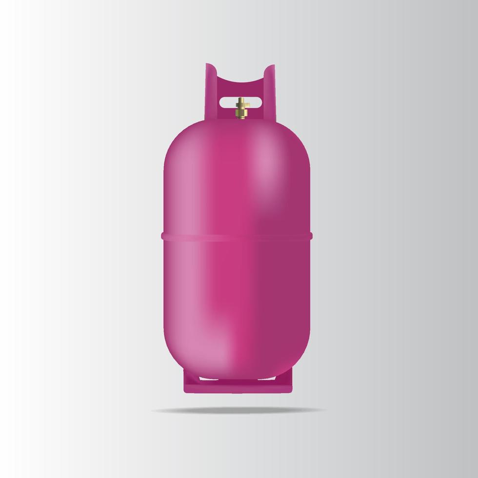 cilindro de gás realista, vasilha com combustível, armazenamento de gás. cilindro de gás pressurizado, armazenamento com torneira para ilustração vetorial de liberação de substância vetor
