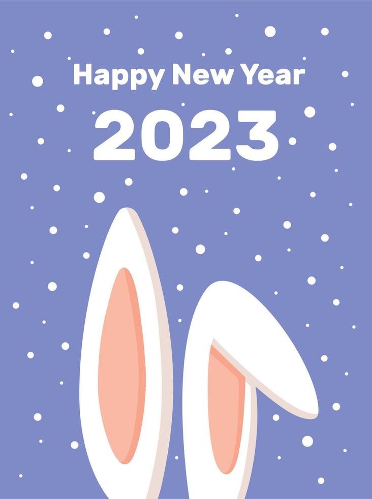 ano novo chinês 2023, ano do coelho. signo do zodíaco. orelhas de coelho vetor