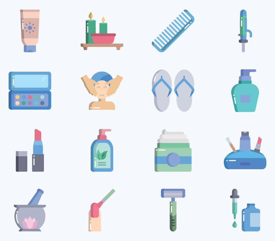 conjunto de ícones de spa, vetor de terapia e tratamento